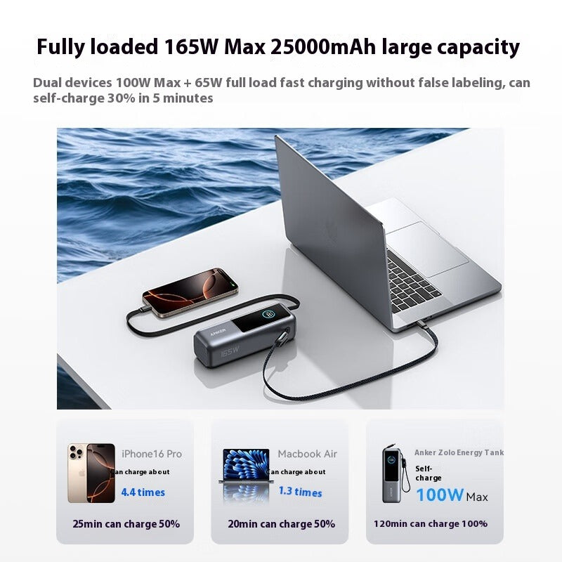 25000mAh Fast Charging Two-Wire Power Bank