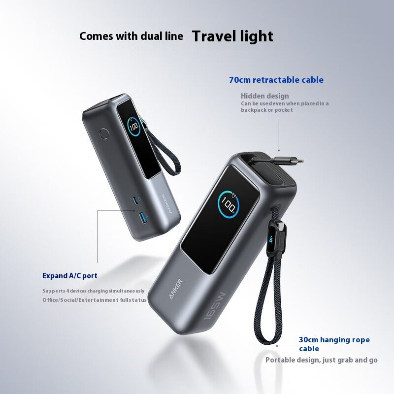 25000mAh Fast Charging Two-Wire Power Bank
